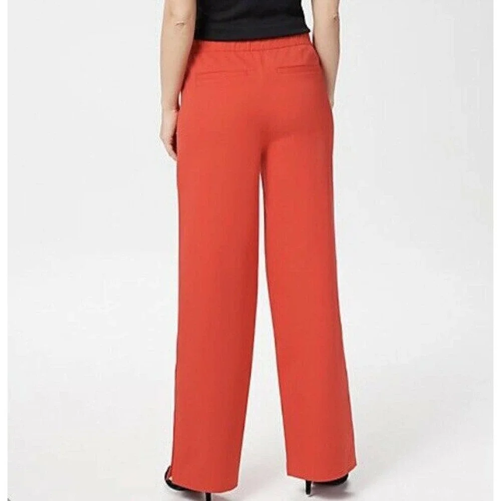 Isaac‎ Mizrahi Stretch Wide Leg Snap Detail Pants